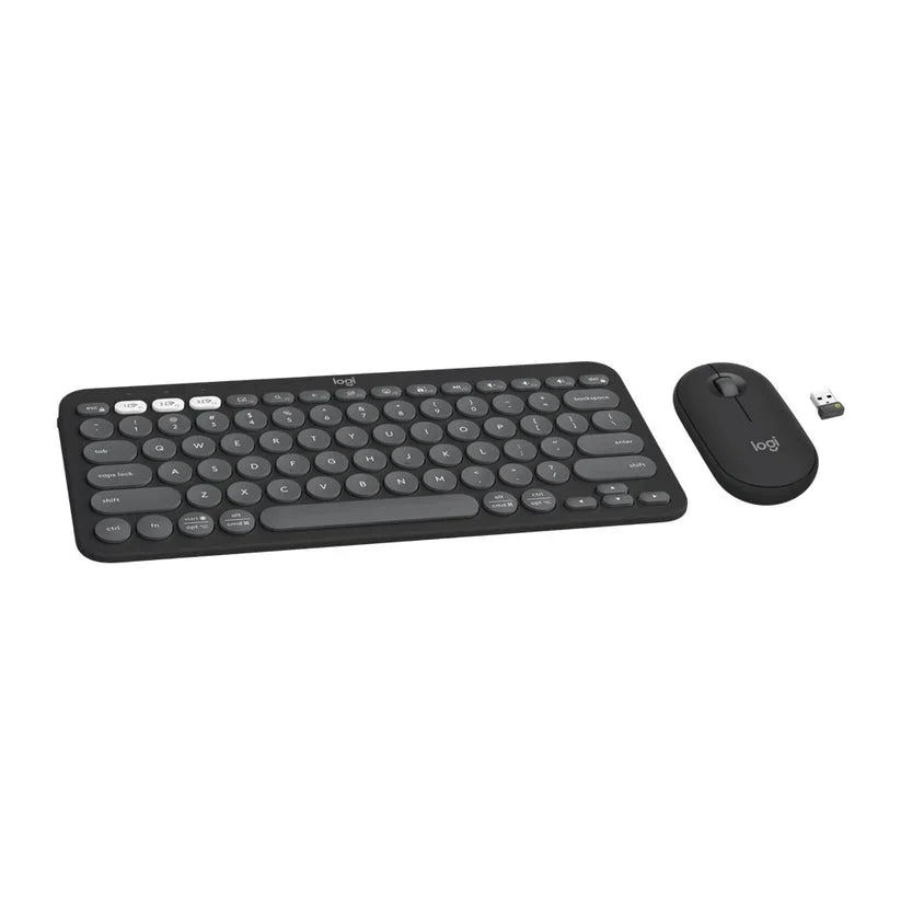 Logitech Pebble 2 Keyboard Mouse Combo - Tonal Graphite (Eng/Arb) - Tashqila Logitech Pebble 2 Keyboard Mouse Combo - Tonal Graphite (Eng/Arb) - Tashqila
